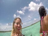 SinsLife - Beach Day, 3 Horny Sluts Fuck in Public!