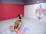 Kira Noir naked wrestling and hard fuck with Nathan Bronson