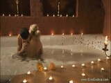 Erotic anal fucking while having a romantic bubble bath