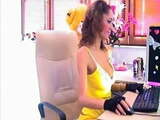 Ass Play With Busty Brunette In Yellow On Cam