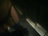 show in stockings in elevator