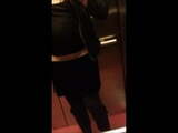 Uncut amateur shemale cums all over herself in elevator