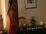 Black haired Lana Violet with pony-tails screams with pleasure when penetrated