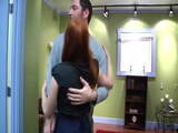 Redheaded Sister in pantyhose teases Brother