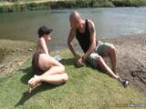 Brunette&#039;s lakeside lust